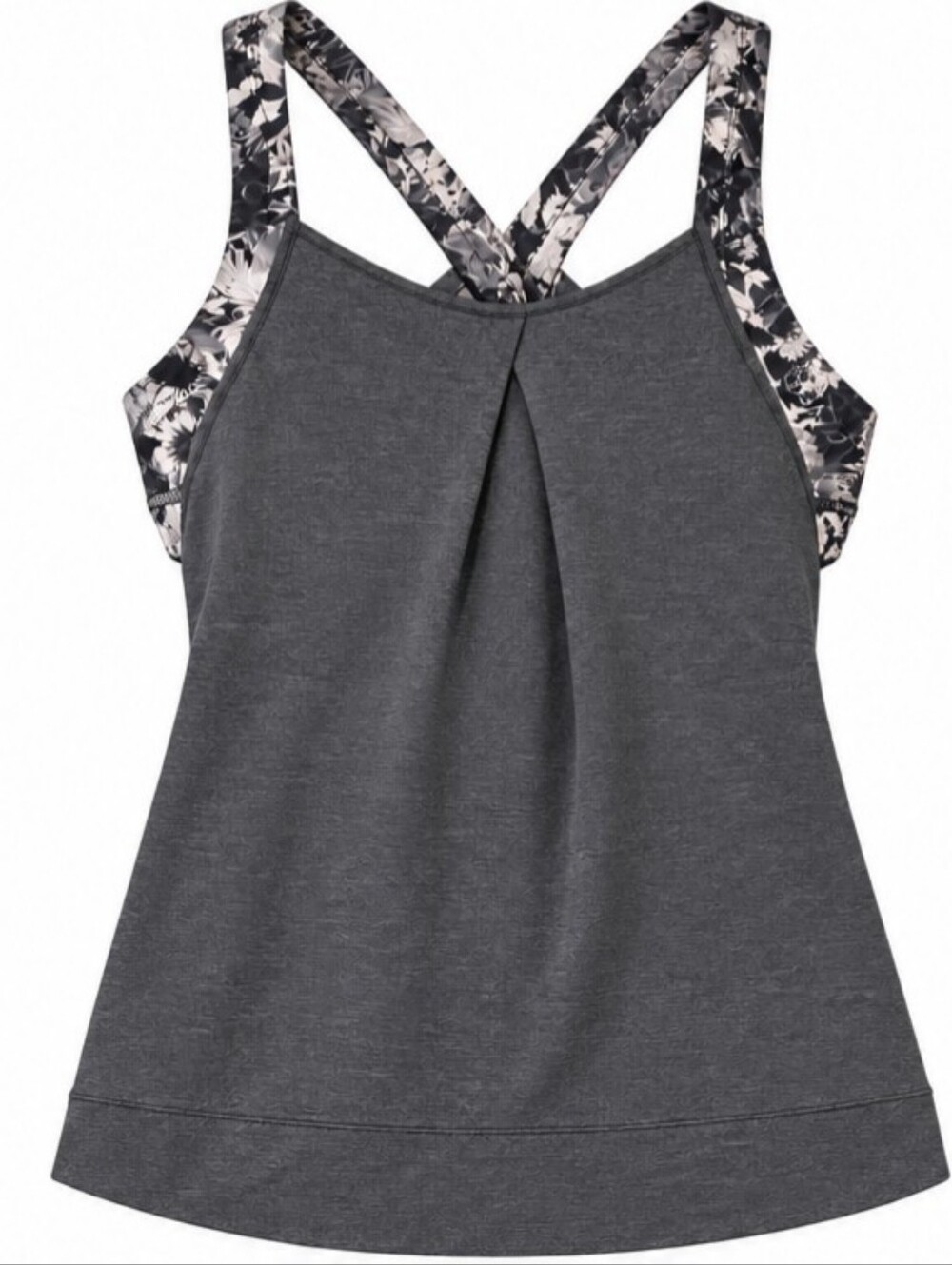 Lululemon Charcoal Gray Pleated Crossback Tank Top - Women Size 4